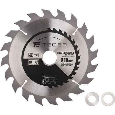 Lame de scie Teger 210x30 mm 20T ATB avec carbure fritté - pour bois, MDF, stratifiés (épaisseur de lame 1,4 mm, max 7200 tr/min) (1/3)