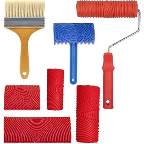 Ensemble de 7 outils pour peindre la texture du bois (1/5)