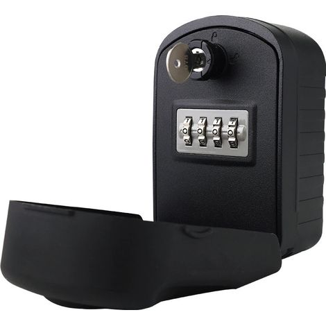 Sollbry Caja de seguridad para llaves, grande, para exteriores, con 4 llaves de código y de emergencia, resistente al agua y al óxido, para montar en la pared, ideal para escuelas, oficinas y fábricas (1/5)