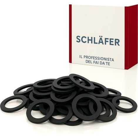 Schläfer 1834  Guarnizioni Idrauliche in Gomma Piatta 3/4 x 3mm Adatte per Scarico Lavandini, Raccordi, Riduttori, Flessibili Idraulici, Rubinetti, Portagomma -Conf. 50 Pz.