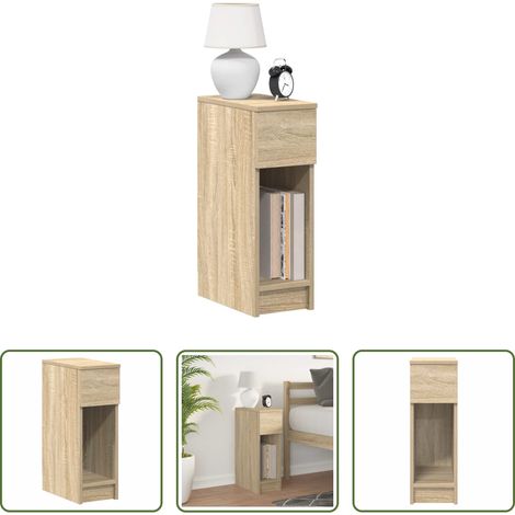 Schubladen - Nachttisch mit Schublade Sonoma-Eiche 20x36x60 cm (1/5)