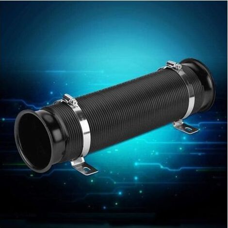 Ahlsen Tuyau d'admission d'air, 76mm de voiture universel Flexible Tuyau d'admission d'air Froid à Conduit Flexible Avec 2 Supports de Montage Voiture Air Conduit Tube Kit Extensible à 100cm (Noir) (1/5)
