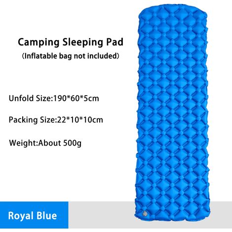 (Bleu) Matelas gonflable pliable, couverture de pique-nique, matériel de camping (1/4)