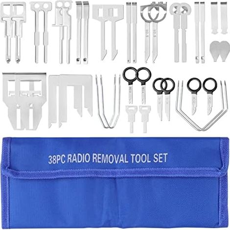 Set de Clés Démontage Autoradio 38 pc Outil démontage Voiture autoradio Suppression Radio pour Navi - (1/5)