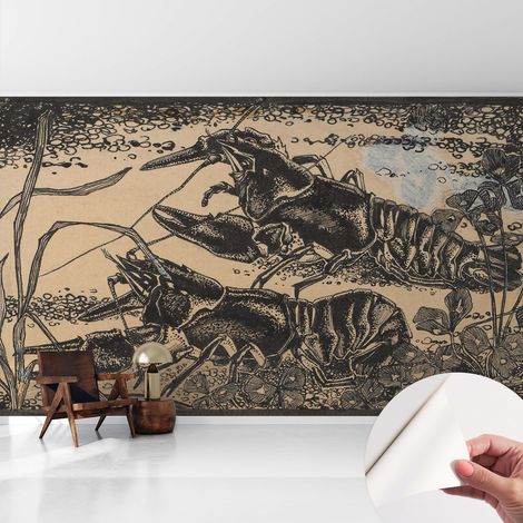 Papier peint autocollant avec imprimé pour décoration intérieure pour rénovation a motif Écrevisses 416x254 cm (1/5)
