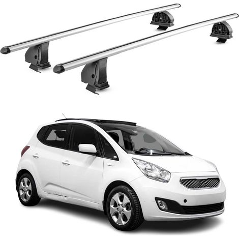 OMAC Aluminium Dachträger Querträger für Kia Venga 2010-2019 – TÜV / DIN 75302:2019 – Abschließbar – T-Nut – Max. 75 kg – 2 Stangen – Silber (1/5)