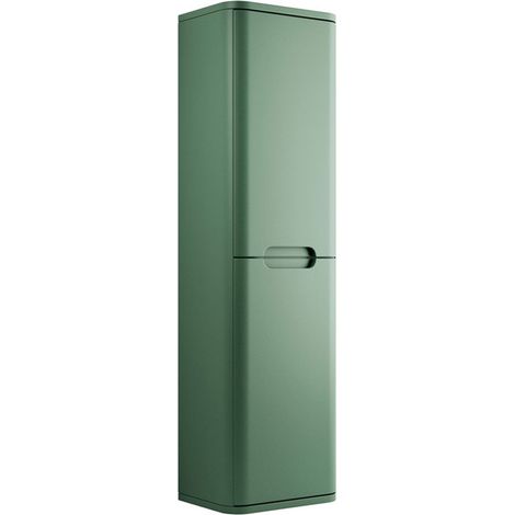 Signature Randers Wall Hung 2-Door Tall Unit 350mm Wide - Matt Sage Green (1/4)