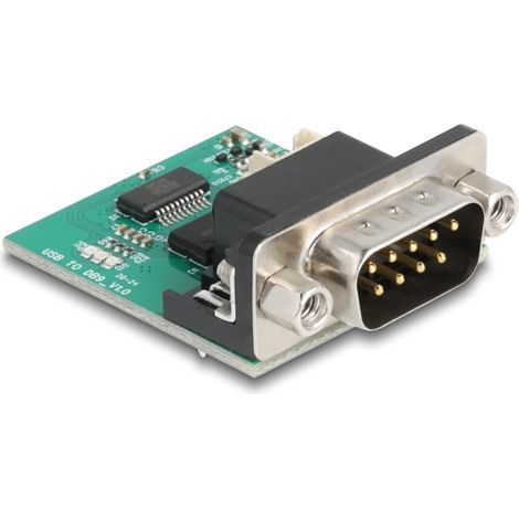 Delock Convertidor de USB a RS-232 FTDI FT231XS USB 2.0 con conector de pines macho a D-Sub 9 macho, cable de 30 cm