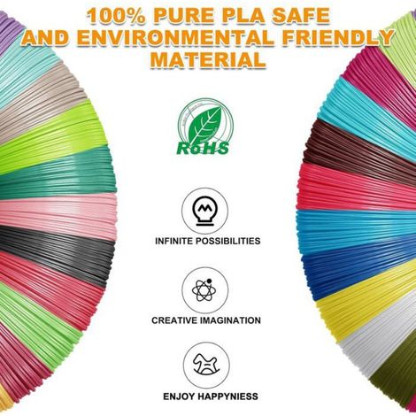Filament Stylo 3D - - 30 couleurs - 1,75 mm - 90 m total - PLA - Haute température (1/5)