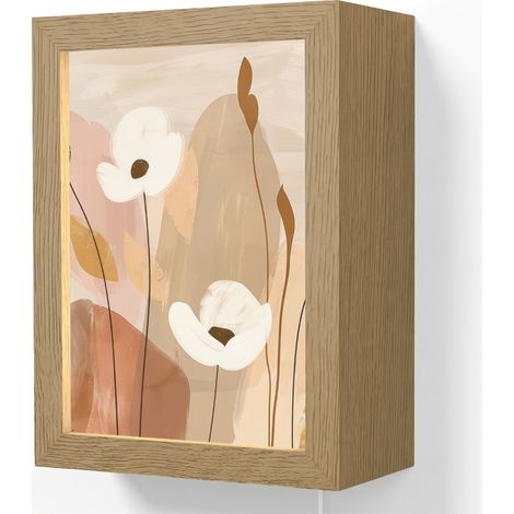 APPLIQUE MURALE Fleurs - Abstrait - Beige - Dessin au trait 15x20 cm (1/5)