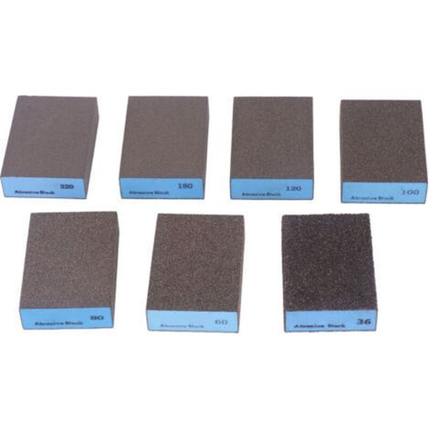 Sponge de ponçage 7pcs 36 60 80 100 120 180 220 Grits Kit d'outils de blocs de ponder sèche Grits Grits (1/5)