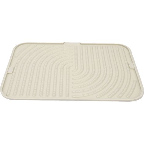 Tapis égouttoir à vaisselle en silicone avec égouttoir incliné, antidérapant, pour plan de travail de cuisine, vert (1/5)