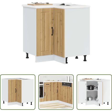 vidaXL Stauraum -  Küchen-Eckunterschrank Lucca Artisan-Eiche Holzwerkstoff