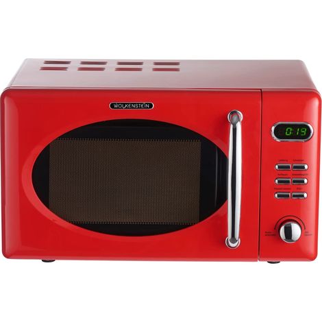 Wolkenstein Retrò WMW720 RT I 700 W Potenza microonde I 20 L Capacità di cottura I5 Livelli di potenza I 8 programmi di cottura con funzione di scongelamento, alloggiamento in metallo, piatto girevole (1/5)