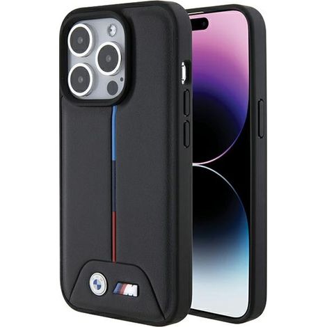 BMW BMHCP15L22PVTK iPhone 15 Pro 6.1" negro/negro funda rígida acolchada tricolor (1/5)