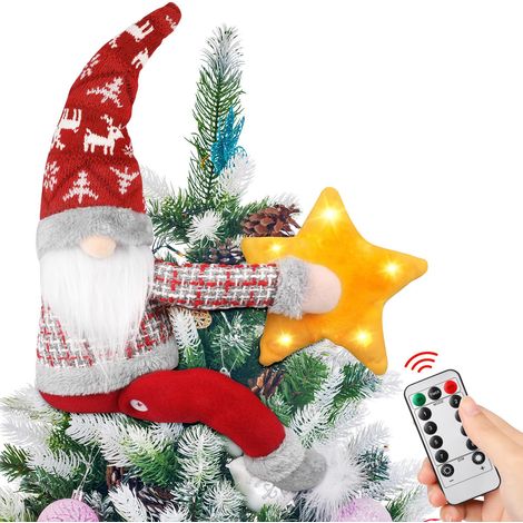 Décoration, de sapin de Noël, Décoration de Noël Gnome avec lumière LED et télécommande, embrasse de rideau de Noël, décorations de Noël (1/5)