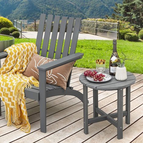 Outdoor beistelltisch wetterfestes hdpe 46 cm grau
