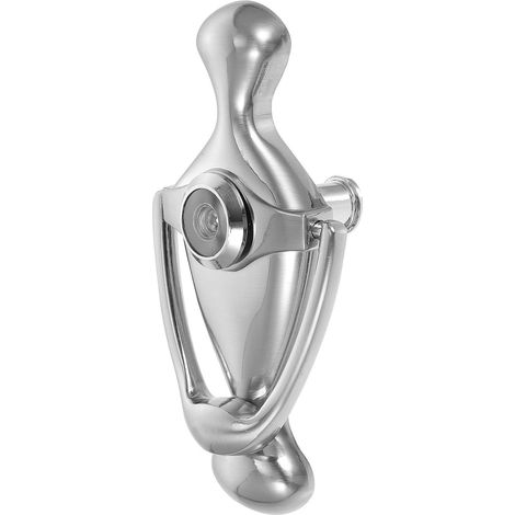 Heurtoir de Porte D'entrée Design Brossé Élégant en Alliage de Zinc avec Visionneuse Argentée et Arc Esthétique, Pratique et Sécurisé pour Maison (1/5)