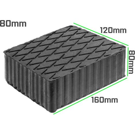 TACO DE GOMA PARA ELEVADOR DE COCHE 160 x 120 mm, ALTURA 80 mm