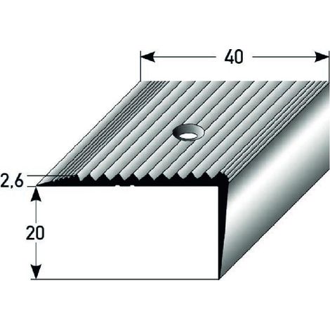 PROVISTON Treppenkante 20 x 40 x 2000 mm Treppenkantenprofil Treppenwinkel Winkelprofil Kombiwinkel Aluminium eloxiert Blau Spezialemailliert Gebohrt (1/3)