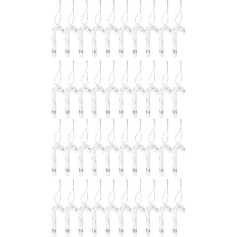 50 Stück Weihnachts-Hängekrücke-Ornament Mini-Anhänger Heimdekoration Partyzubehör (Silber)-Silver (1/3)