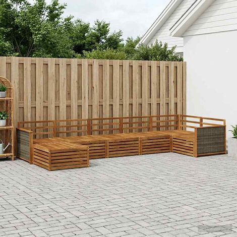 vidaXL Outdoor Sofa Set 7 pcs Natural (1/5)