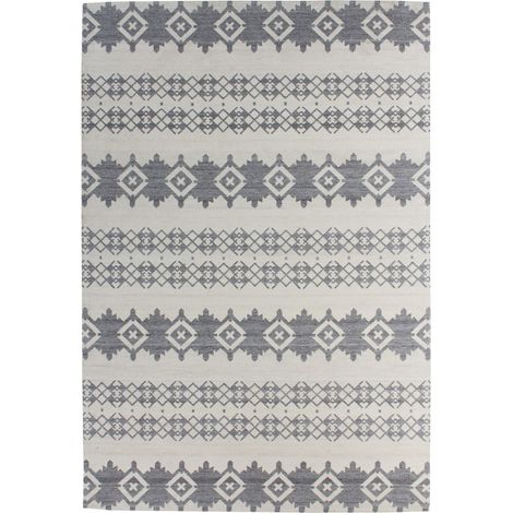 Tappeto Mirage in lana e viscosa grigio e avorio 80x150 cm (1/4)
