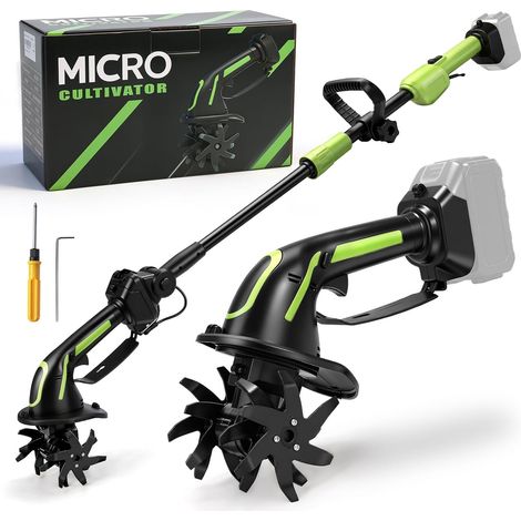 Cultivateur portatif sans Fil pour 18V (sans Batterie) (Tige 1m) 550W, rotavateur électrique, profondeur 10cm, largeur 10cm, motoculteur (1/5)