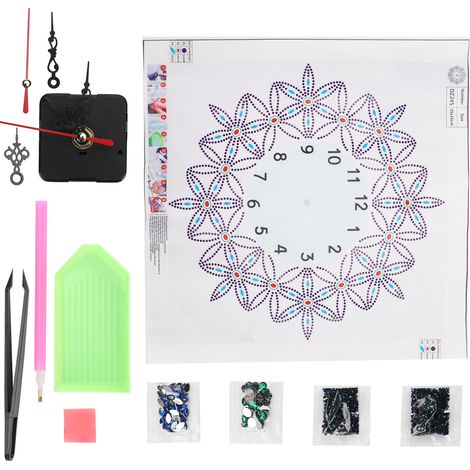 Kit de peinture diamant pour horloge silencieuse à suspendre soi-même, décoration murale pour salon DZ245 (1/5)