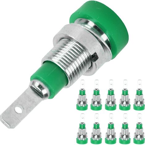 Lot de 10 douilles banane laiton 2mm embases panneau connecteurs pour équipements électroniques et industriels vert (1/5)