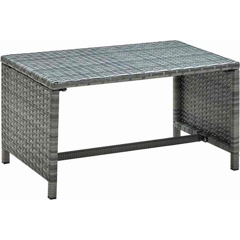vidaXL Table basse Anthracite 70x40x38 cm Résine tressée (1/4)
