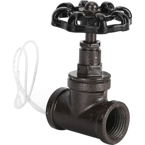 1/2-Zoll-Ventil für Vintage-Steampunk-Lampen, schwarzes Ventil, Eisen-Tischlampe, weißes Absperrventil (1/5)