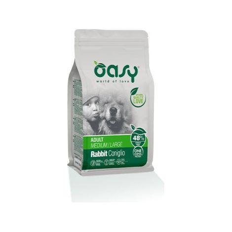 Oasy Dog Adult Medium/Large Monoproteico Coniglio - Sacco 12 Kg - Cibo Secco Cani (1/2)