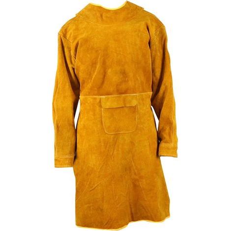 Schweißerschürze, flammhemmende Schweißerjacke mit Schnallenverschluss und verstellbarem Riemen, multifunktionaler Schweißermantel mit Ärmeln, 120 cm (1/5)