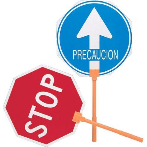 Paleta Señalizacion Con Mango Stop-Paso Mango Plastico (1/2)