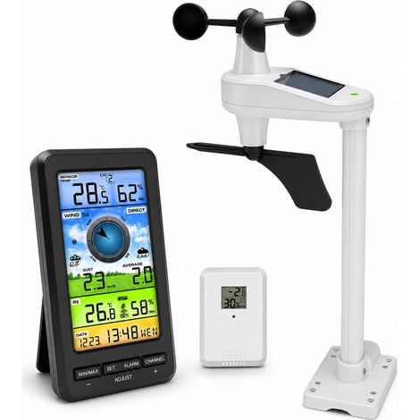 Station Météo WiFi avec Capteur Extérieur pour Jardin Blanc (1/5)