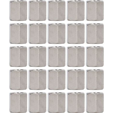 Écrou d'accouplement hexagonal M8x1, 25 L15mm, connecteur de tige filetée en acier inoxydable 304 pour boulons, goujons, vis de Machine, 20 pièces (1/5)