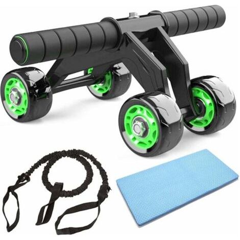 QORVA-AB Roller Roue abdominale Abdominal Roller AB-Wheel Appareil de musculation 4 roues pour homme et femme-Fei Yu