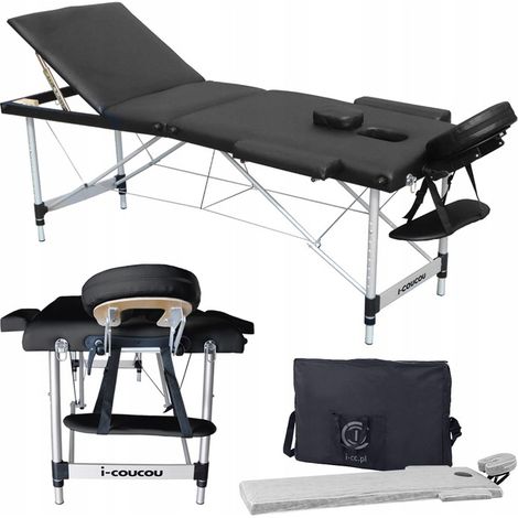 Faltbare, tragbare Massageliege aus Aluminium, 3-teilig