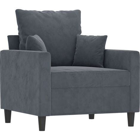 Poltrona Relax Poltrona Grigio Scuro 60 cm Velluto (1/4)