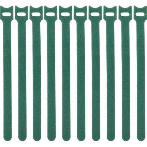 Attache pour Plantes et Cables - [Marque] - Rechargeable - Adhesive Multi-usage PP+Blended 12mm x 180mm/260mm Vert x10 (1/5)