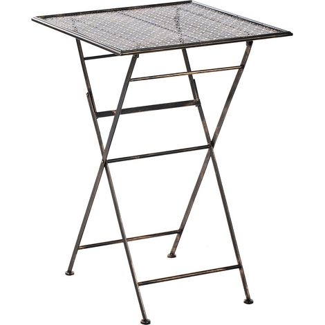 Garden Bar Table BORMIO 60 cm 60 cm Metal Black