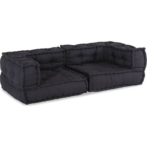 vidaXL Pouf Modulare Antracite 140x70x36 in Tessuto