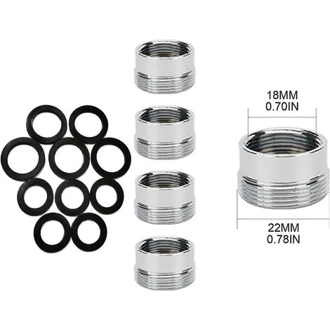 Raccord d'aérateur de purificateur d'eau en laiton, adaptateur de robinet de cuisine mâle et femelle en laiton, filetage intérieur 18 tours 22 mm (1/5)