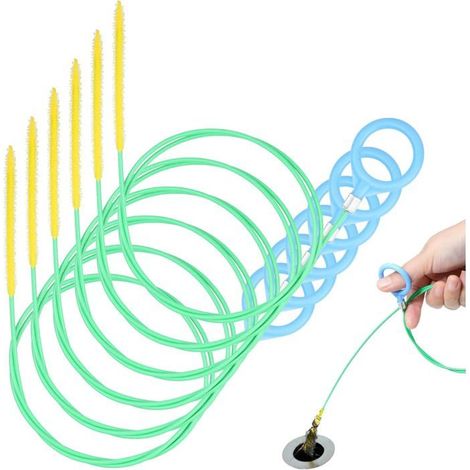 6 Pcs Furet Deboucheur Canalisation Professionnel,90 Cm Brosse De Spirales De Nettoyage Furet Plomberie Débouchage Pour Wc D[RD110] (1/5)