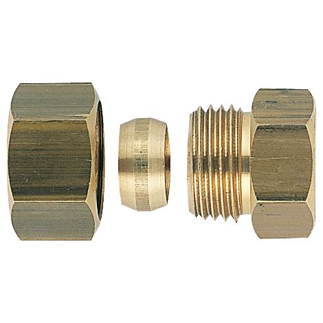 Conector de latón bicono unión hembra recta 12X17-12