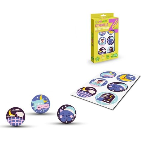 TrAdE Shop Traesio - Set 20pz Da 24 Cerotti Tessuto Adesivo Citronella Per Bambini Design Buonanotte 625730a - (1/2)
