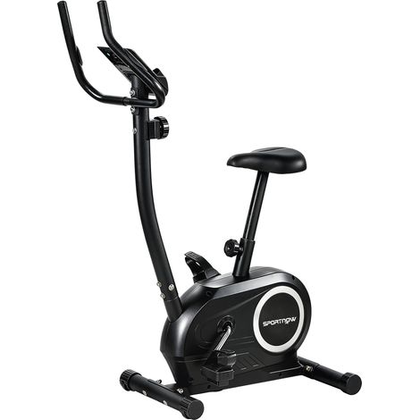 Cyclette Magnetica con Resistenza a 8 Livelli 86x51x128 cm Display LCD e App Bluetooth in Metallo Nero (1/5)
