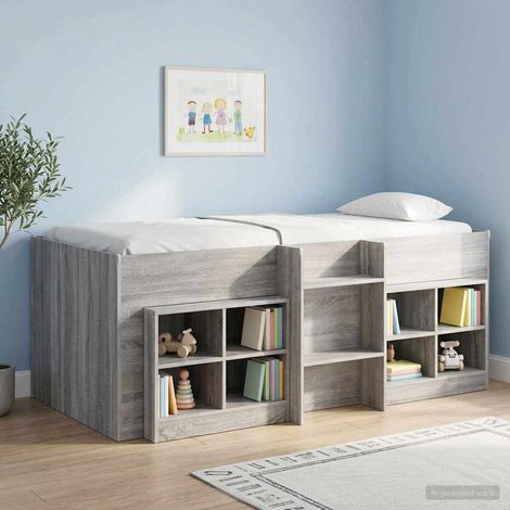 vidaXL Hochbett für Kinder Sonoma-Grau 90 x 200 cm Holzwerkstoff (1/5)