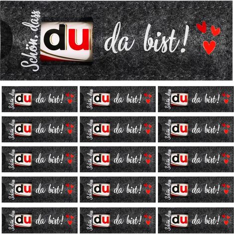 16 emballages cadeaux en chocolat Tellement heureux que vous soyez là, manchons en feutre pour confirmation, mariages, baptêmes et Noël (1/5)